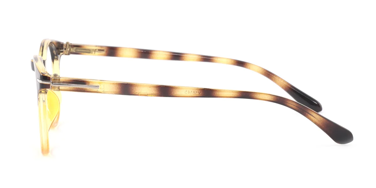 Yellow Oval Classic Spring Hinges Super Light Custom Engraving Eyeglasses | WhereLight