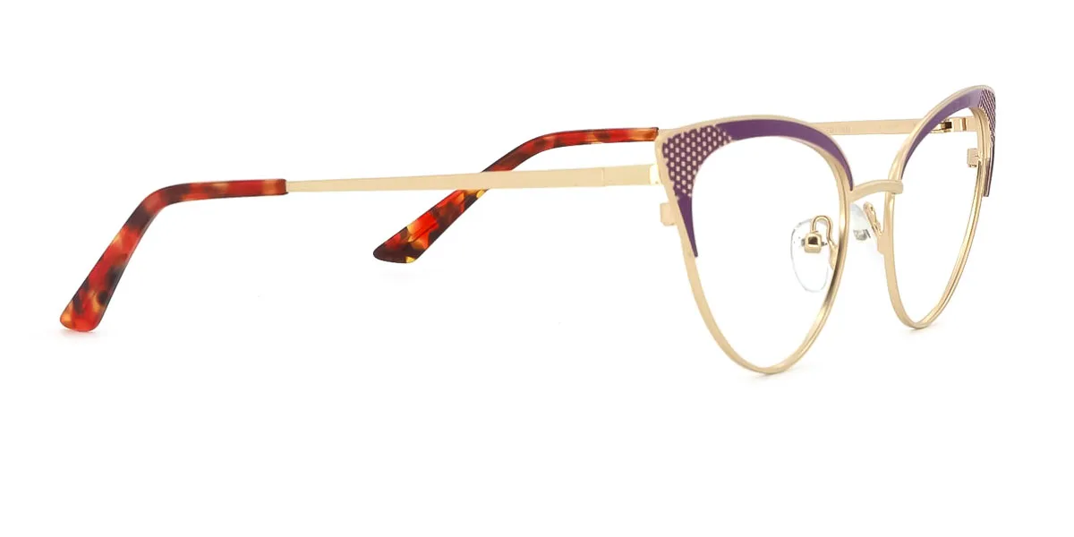 Purple Cateye Unique Spring Hinges Eyeglasses | WhereLight