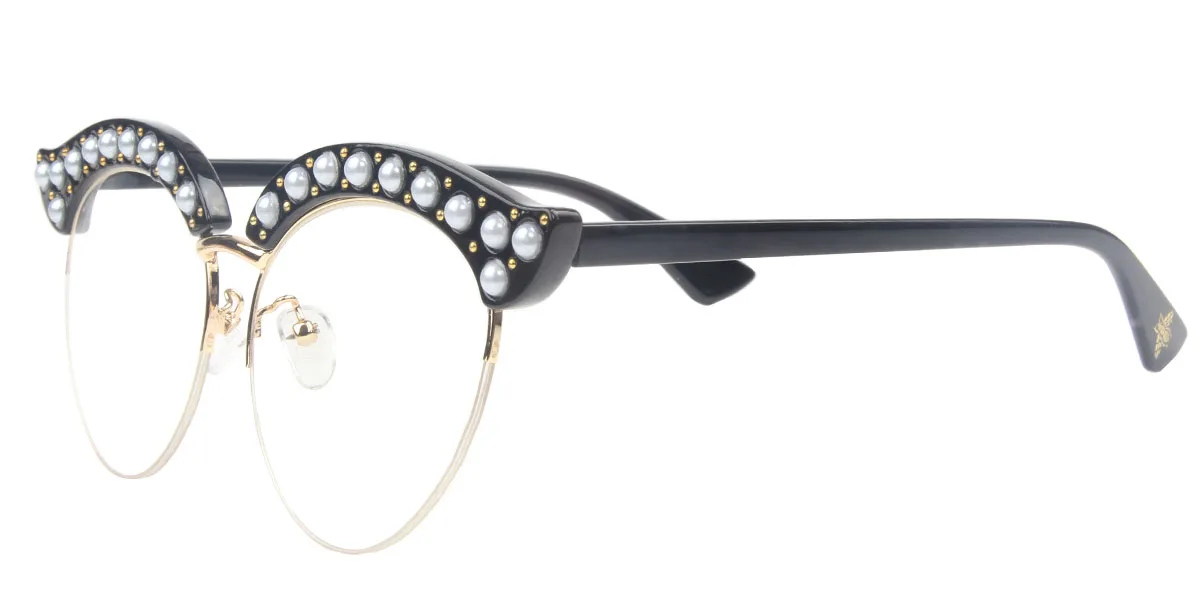 Black Cateye Unique Gorgeous Custom Engraving Eyeglasses | WhereLight