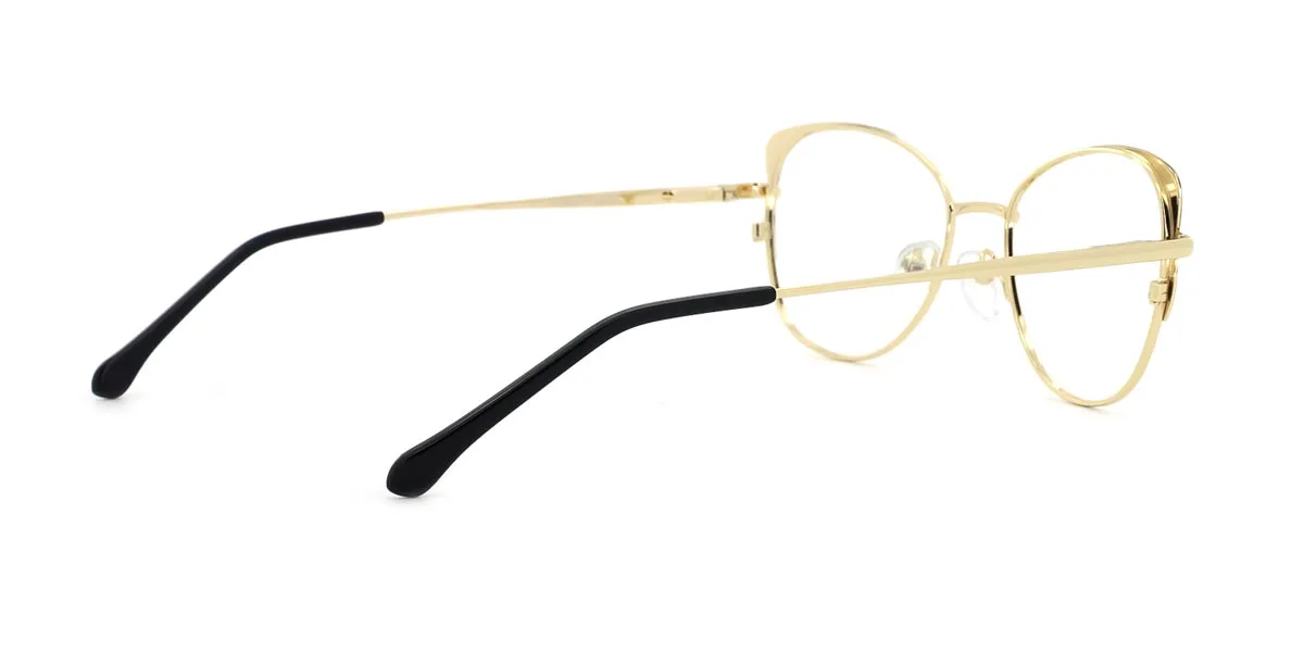 Gold Cateye Unique Spring Hinges Eyeglasses | WhereLight