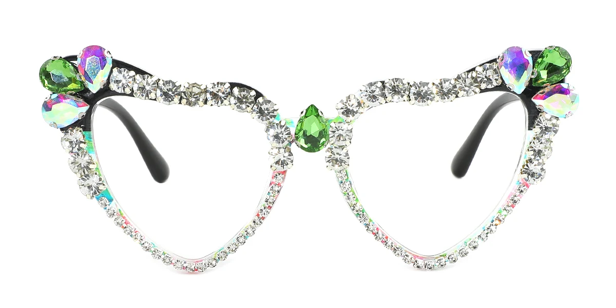 Floral Heart Unique Gorgeous Rhinestone Custom Engraving Eyeglasses | WhereLight