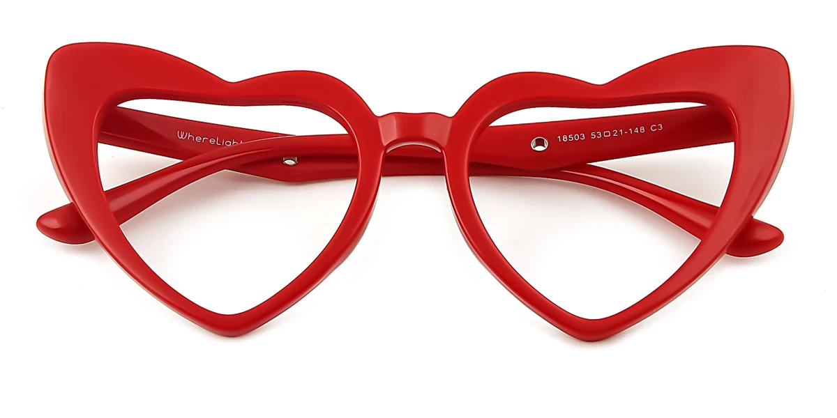 Red Heart Irregular Classic Unique Gorgeous Custom Engraving Eyeglasses | WhereLight