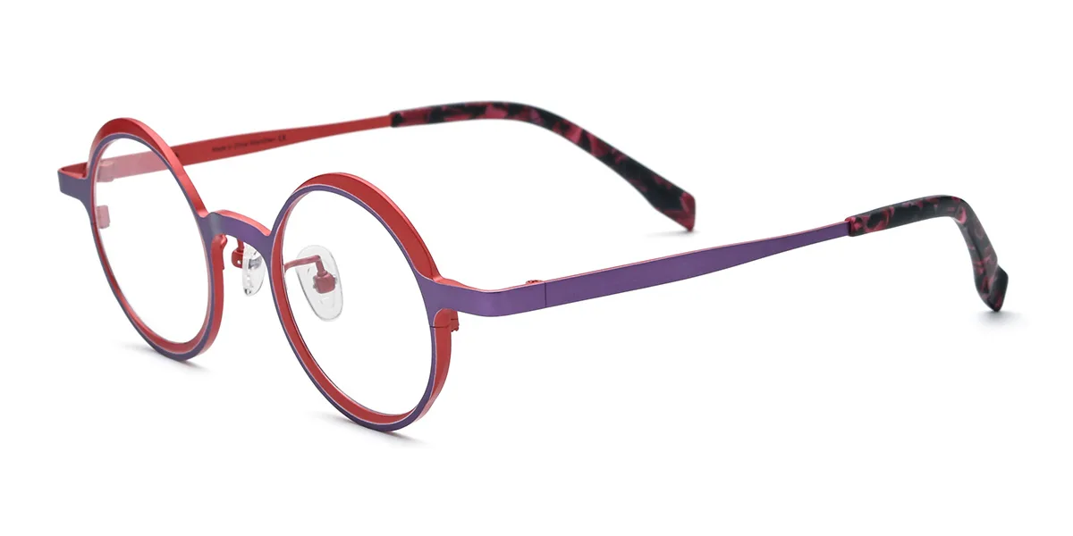 Purple Round Retro Custom Engraving Eyeglasses | WhereLight