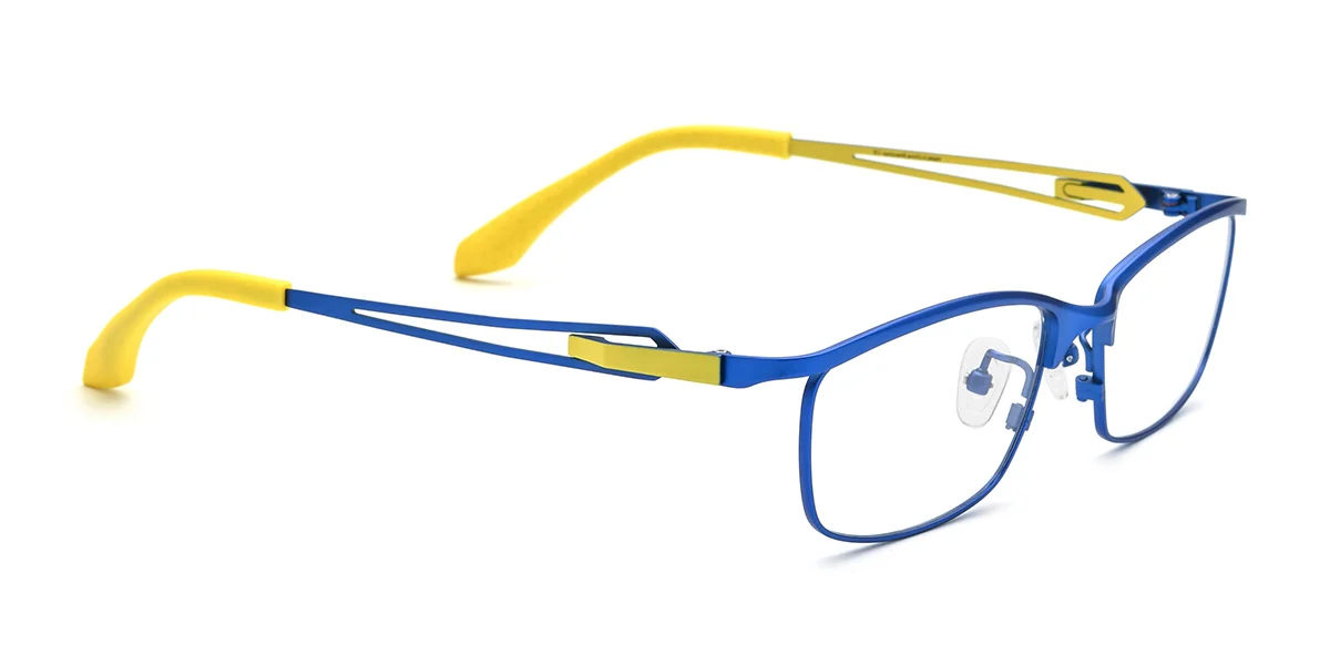 Blue Rectangle Retro Custom Engraving Eyeglasses | WhereLight