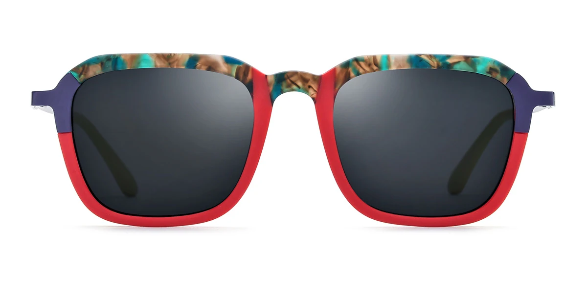Red Rectangle Unique Custom Engraving Sunglasses | WhereLight
