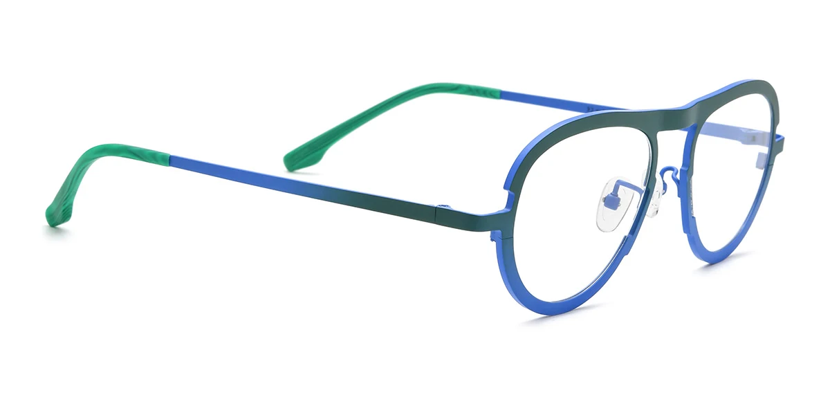 Green Aviator Retro Custom Engraving Eyeglasses | WhereLight