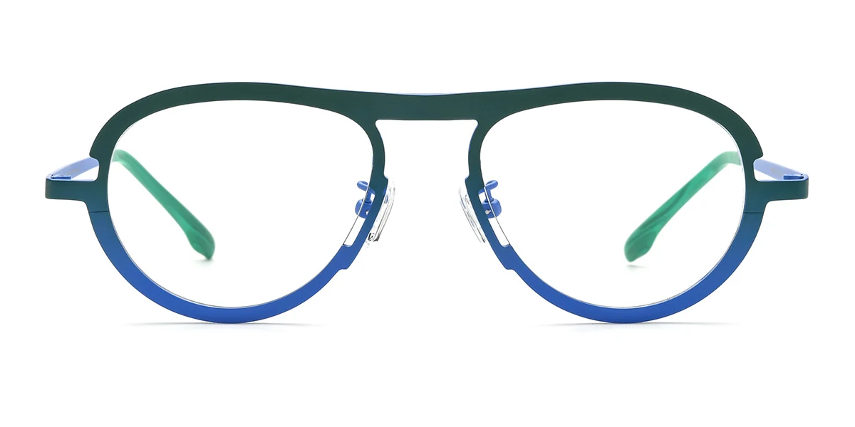 Green Aviator Retro Custom Engraving Eyeglasses | WhereLight
