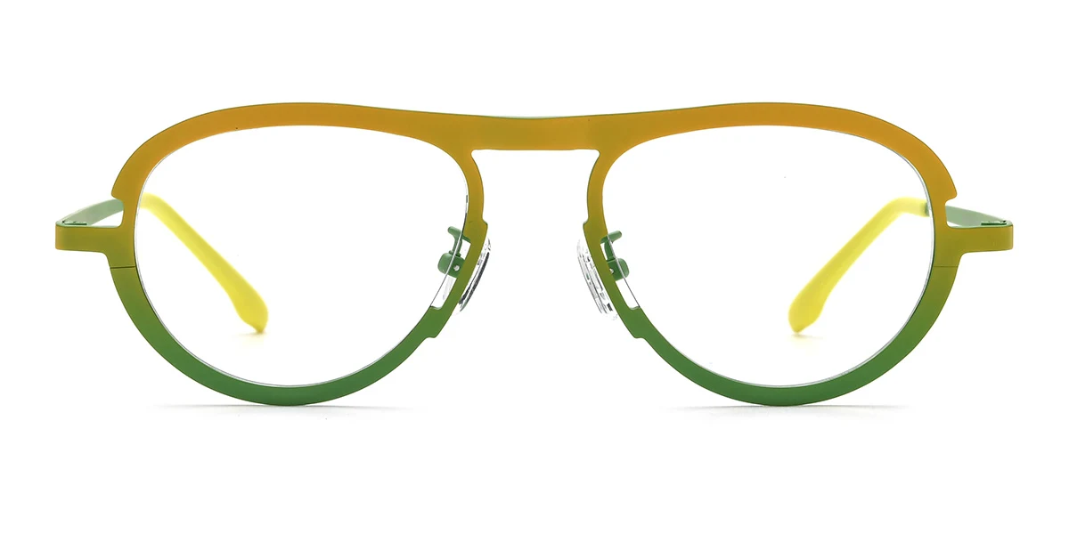 Yellow Aviator Retro Custom Engraving Eyeglasses | WhereLight