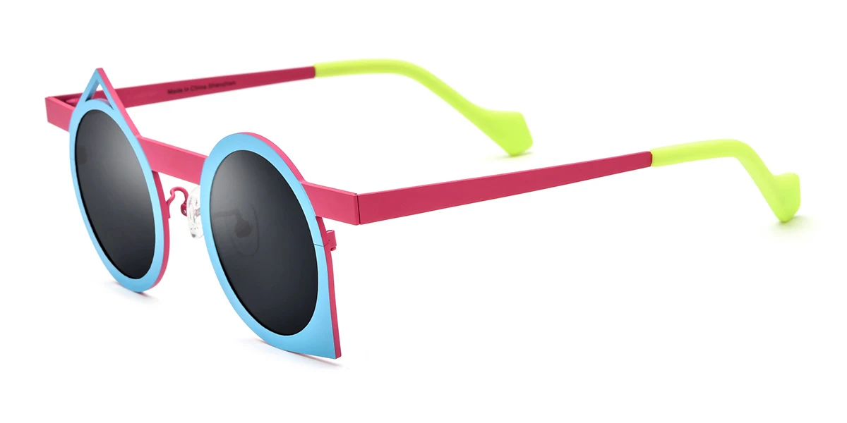Pink Round Unique Custom Engraving Sunglasses | WhereLight