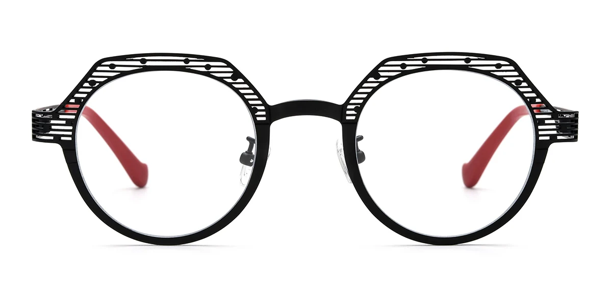 Black Oval Retro Custom Engraving Eyeglasses | WhereLight