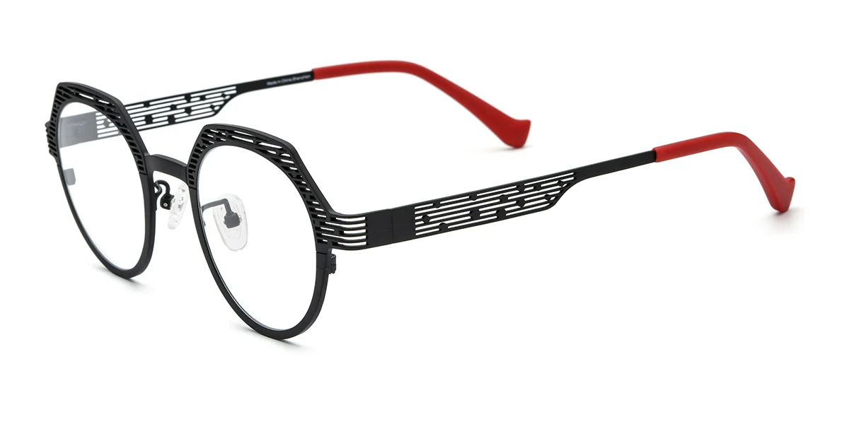 Black Oval Retro Custom Engraving Eyeglasses | WhereLight