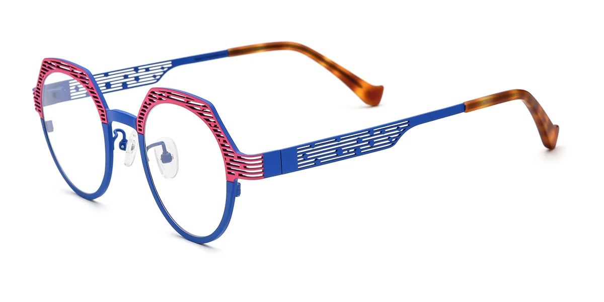 Blue Oval Retro Custom Engraving Eyeglasses | WhereLight