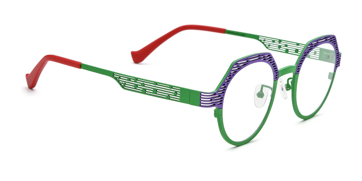 Green Oval Retro Custom Engraving Eyeglasses | WhereLight