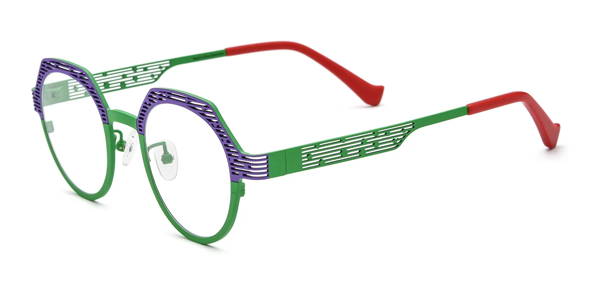 Green Oval Retro Custom Engraving Eyeglasses | WhereLight