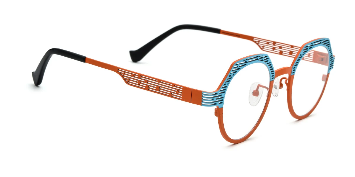 Orange Oval Retro Custom Engraving Eyeglasses | WhereLight