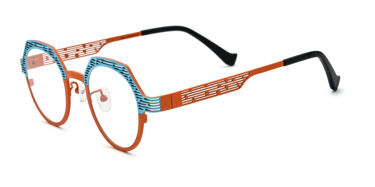 Orange Oval Retro Custom Engraving Eyeglasses | WhereLight