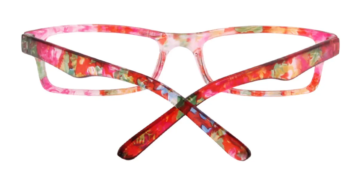 Floral Rectangle Classic Super Light Custom Engraving Eyeglasses | WhereLight