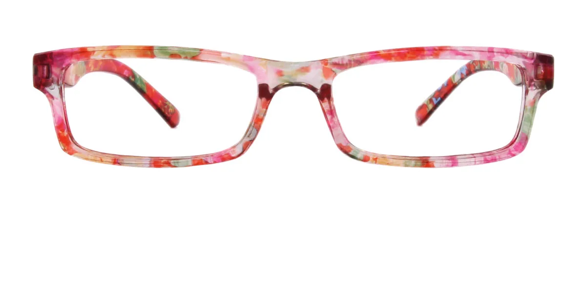 Floral Rectangle Classic Super Light Custom Engraving Eyeglasses | WhereLight