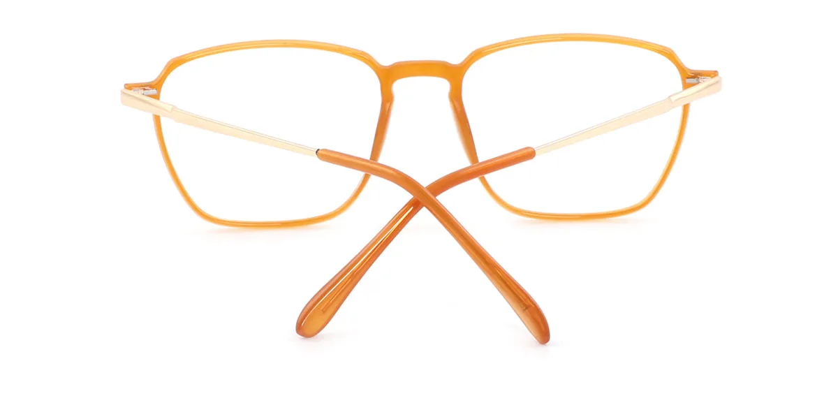 Orange Geometric Simple Super Light Eyeglasses | WhereLight