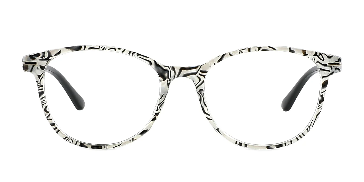 Black Oval Classic Spring Hinges Super Light Custom Engraving Eyeglasses | WhereLight