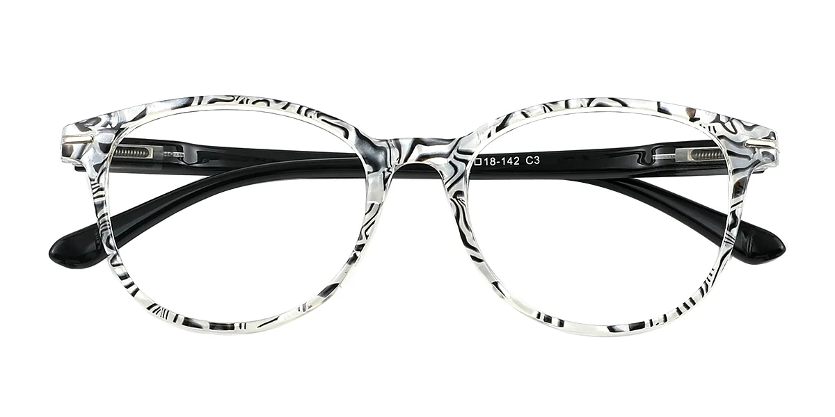 Black Oval Classic Spring Hinges Super Light Custom Engraving Eyeglasses | WhereLight