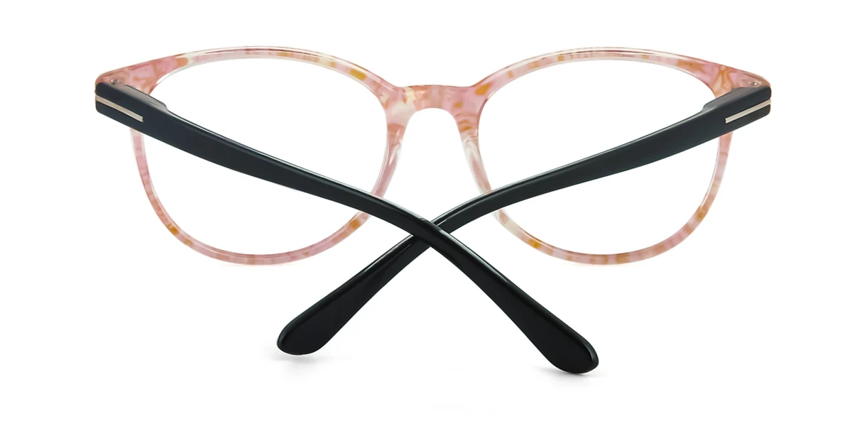 Pink Oval Classic Spring Hinges Super Light Custom Engraving Eyeglasses | WhereLight