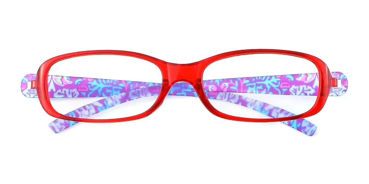 Red Oval Simple Super Light Custom Engraving Eyeglasses | WhereLight