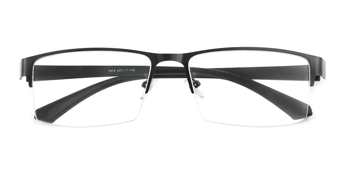 Black Rectangle Simple Classic Custom Engraving Eyeglasses | WhereLight