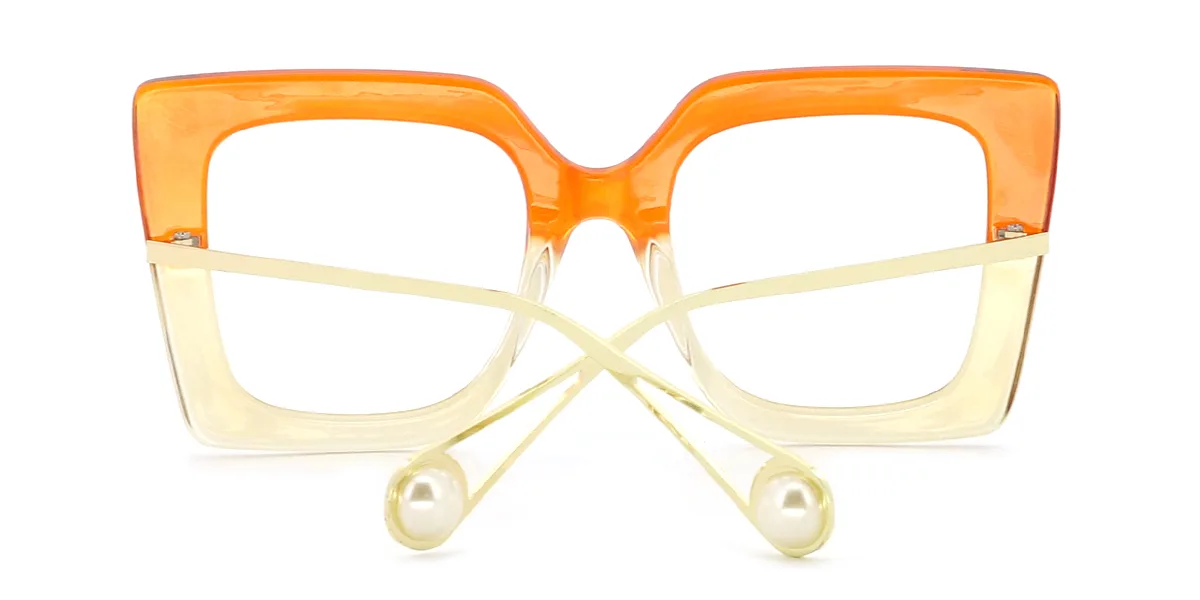 Orange Geometric Unique Custom Engraving Eyeglasses | WhereLight