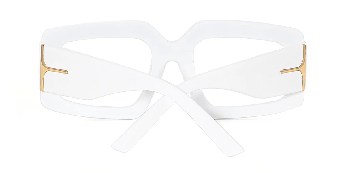 White Rectangle Unique Gorgeous Custom Engraving Eyeglasses | WhereLight