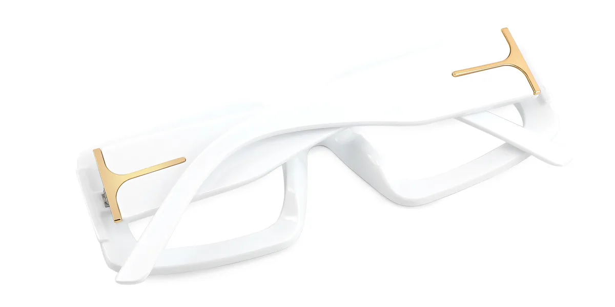 White Rectangle Unique Gorgeous Custom Engraving Eyeglasses | WhereLight