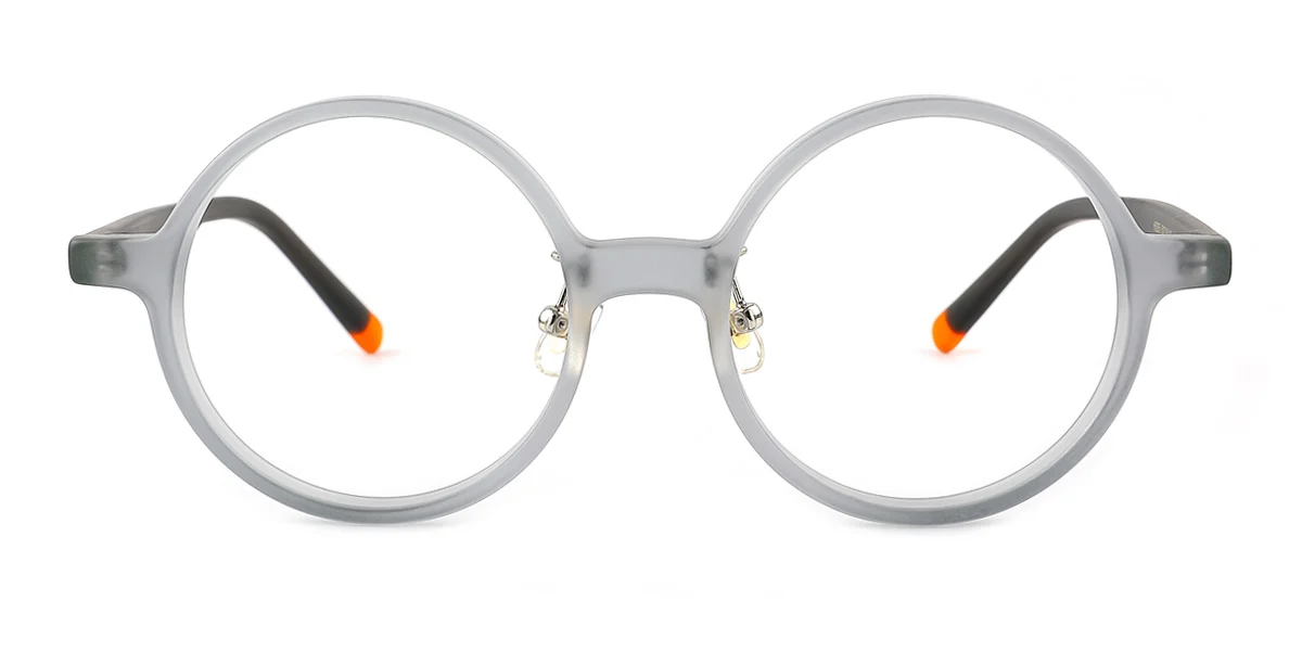 Grey Round Simple Classic Custom Engraving Eyeglasses | WhereLight