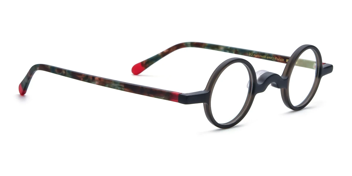Black Round Unique Custom Engraving Eyeglasses | WhereLight