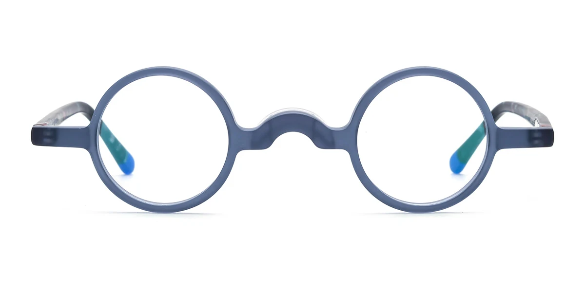 Blue Round Unique Custom Engraving Eyeglasses | WhereLight