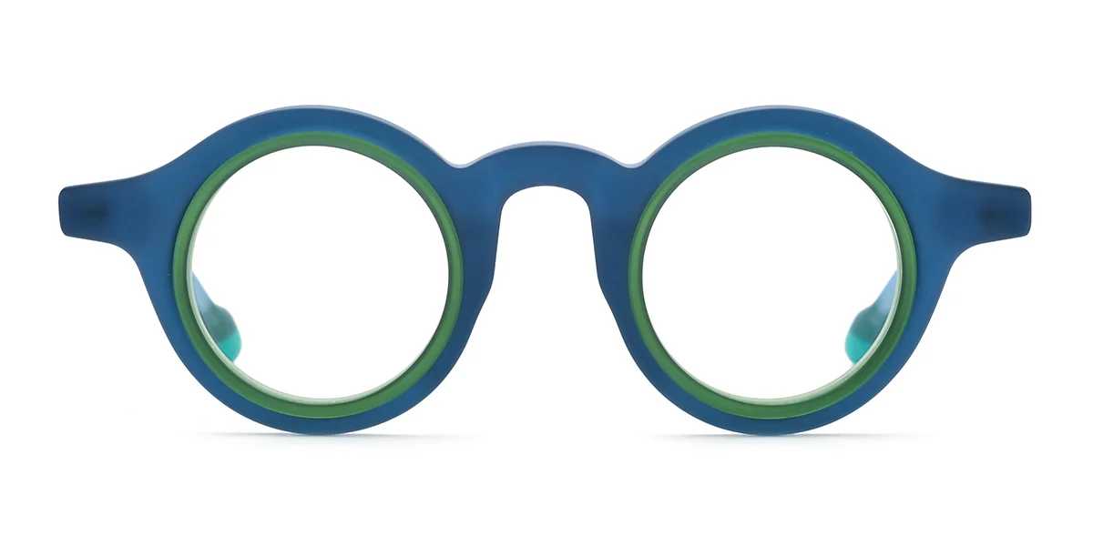 Blue Round Classic Gorgeous Custom Engraving Eyeglasses | WhereLight