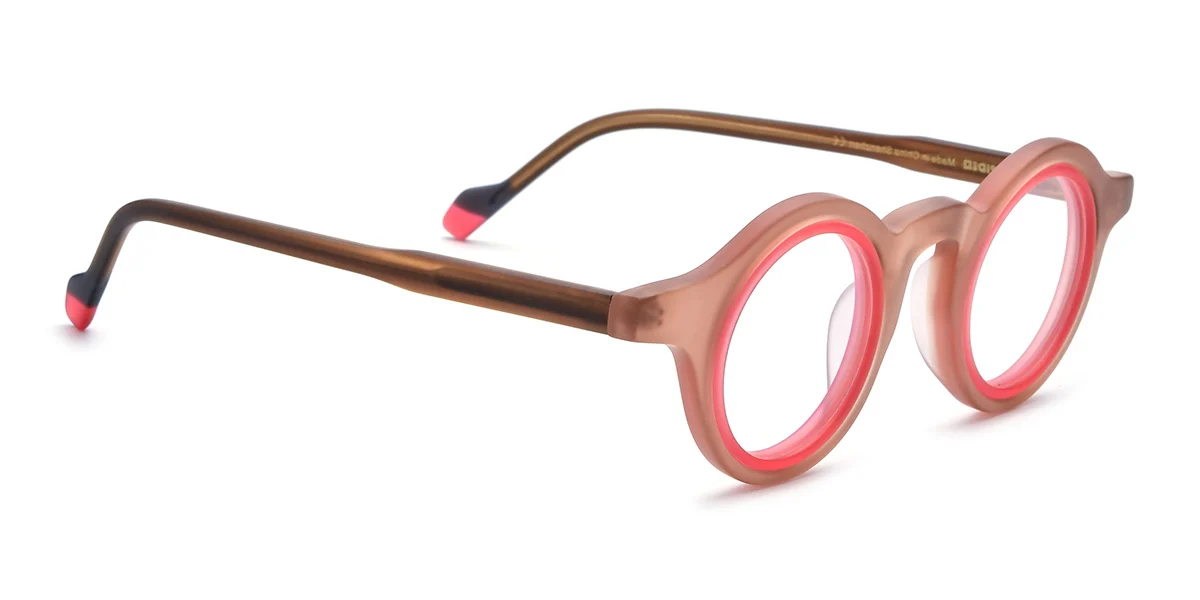 Brown Round Classic Gorgeous Custom Engraving Eyeglasses | WhereLight