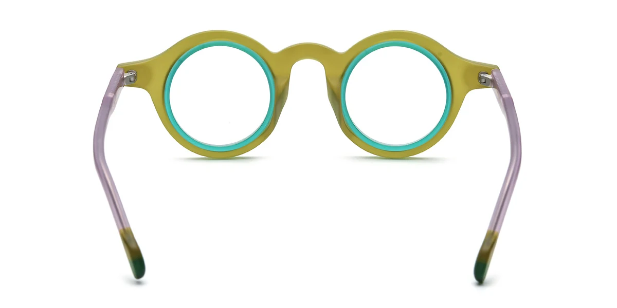 Green Round Classic Gorgeous Custom Engraving Eyeglasses | WhereLight
