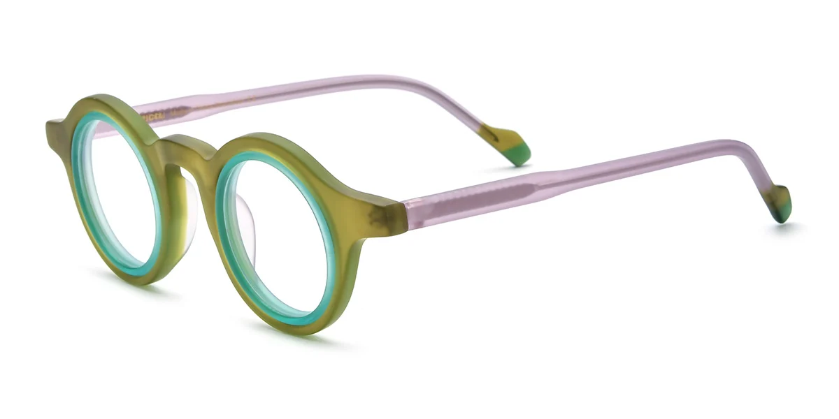 Green Round Classic Gorgeous Custom Engraving Eyeglasses | WhereLight