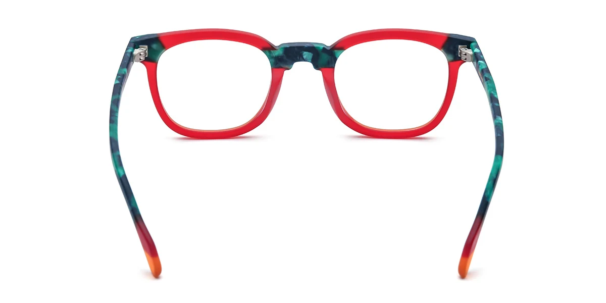 Red Rectangle Classic Custom Engraving Eyeglasses | WhereLight