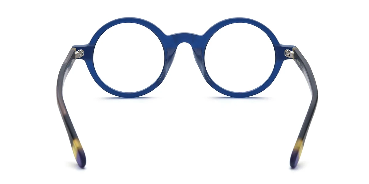 Blue Round Simple Custom Engraving Eyeglasses | WhereLight