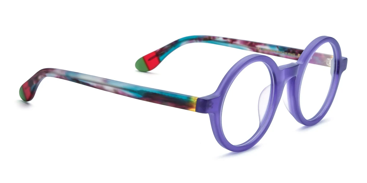 Purple Round Simple Custom Engraving Eyeglasses | WhereLight