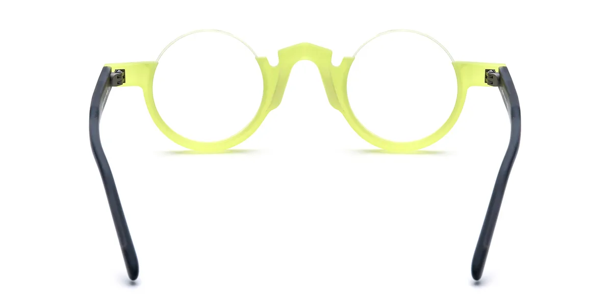 Yellow Round Simple Classic Custom Engraving Eyeglasses | WhereLight