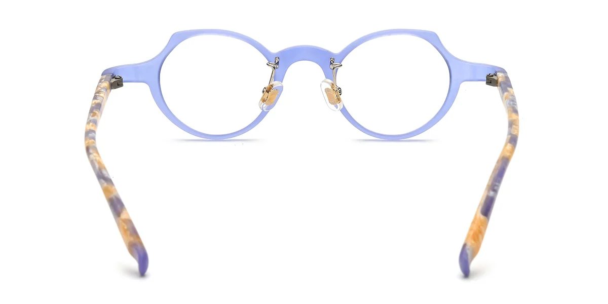 Blue Cateye Oval Simple Classic Custom Engraving Eyeglasses | WhereLight