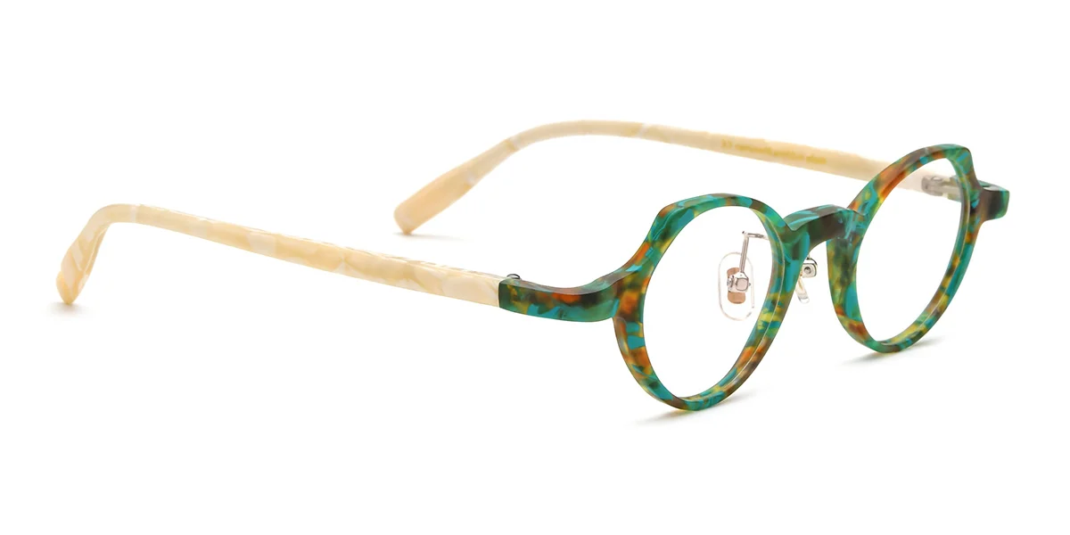 Green Cateye Oval Simple Classic Custom Engraving Eyeglasses | WhereLight