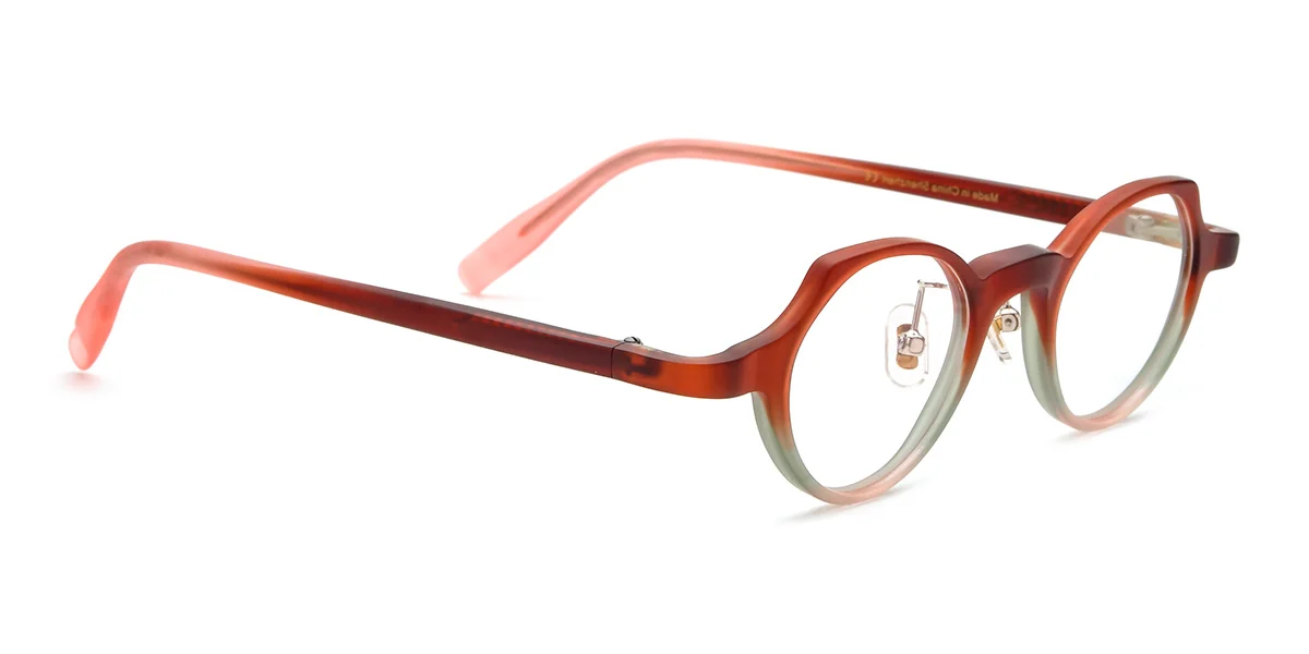 Red Cateye Oval Simple Classic Custom Engraving Eyeglasses | WhereLight
