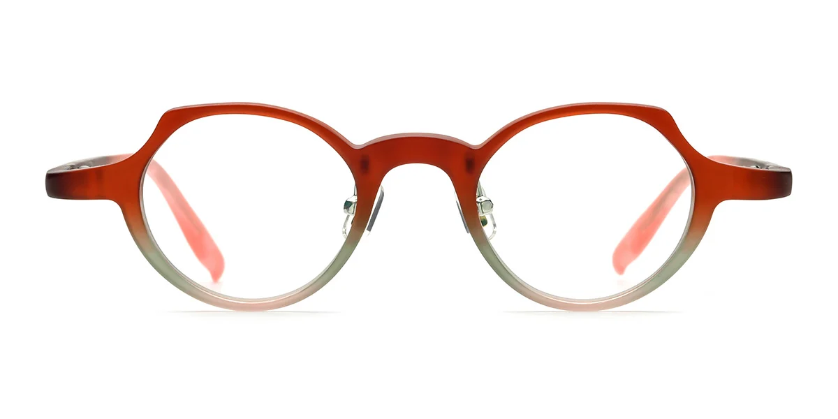 Red Cateye Oval Simple Classic Custom Engraving Eyeglasses | WhereLight