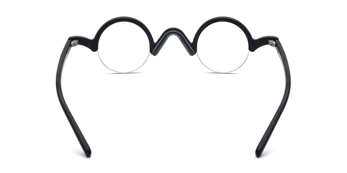 Black Round Simple Classic Custom Engraving Eyeglasses | WhereLight