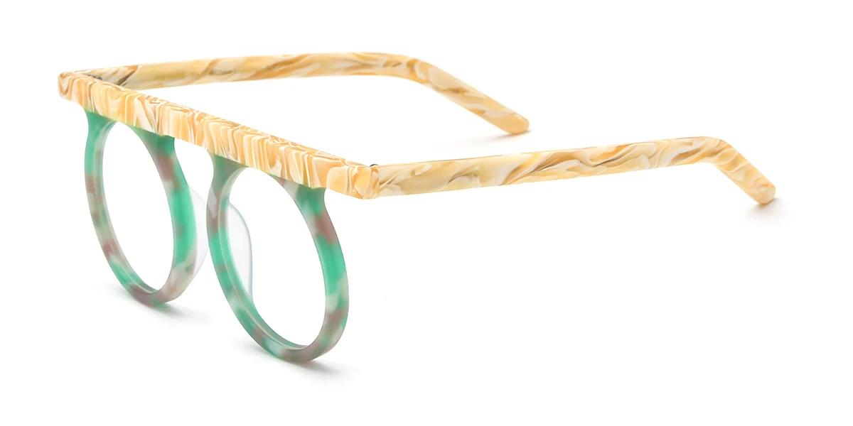Green Round Gorgeous Custom Engraving Eyeglasses | WhereLight