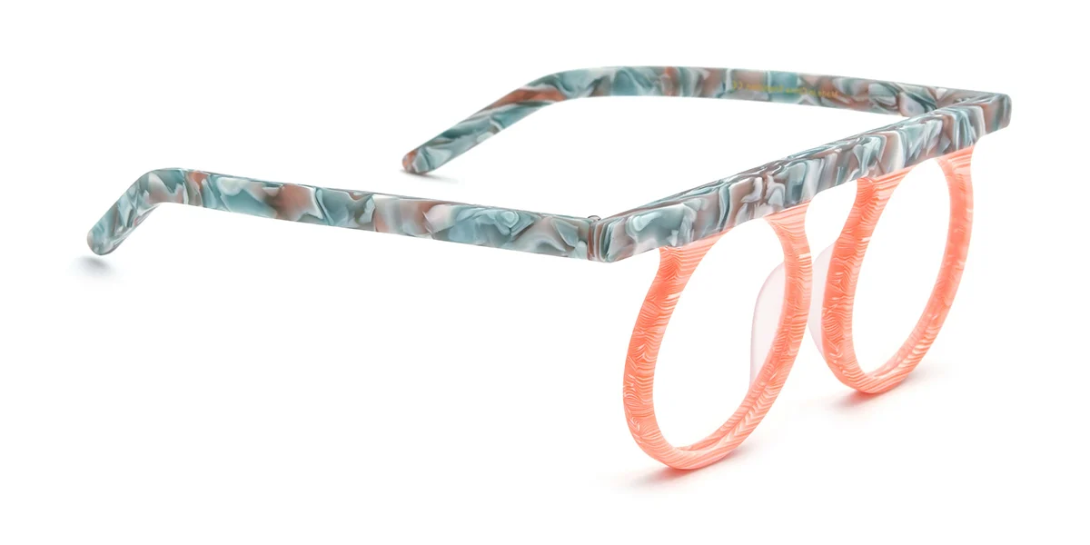 Orange Round Gorgeous Custom Engraving Eyeglasses | WhereLight