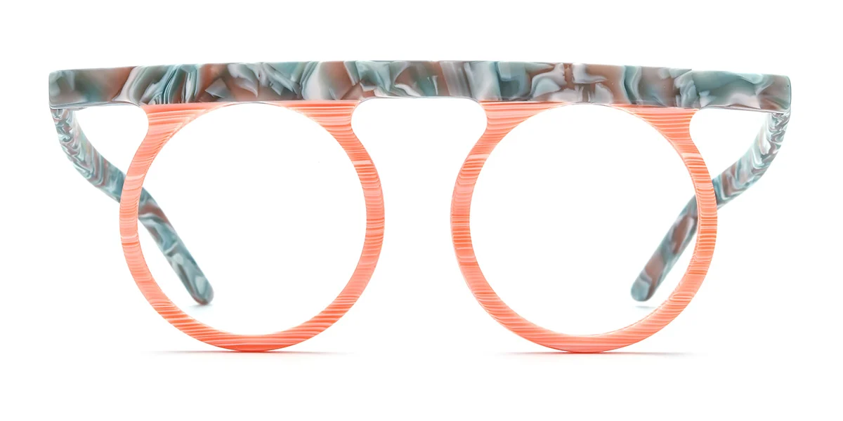 Orange Round Gorgeous Custom Engraving Eyeglasses | WhereLight